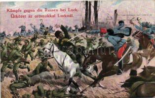 Hungarian soldiers attacking Russian soldiers, Luck, WWI