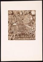 Kass János (1927-2010): Ex libris. rézkarc, papír. Lemezen jelzett. 11x11 cm