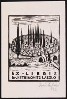 Iván Szilárd (1912-1988): Ex libris. Linó, pípr. Jelzett, 8x12 cm