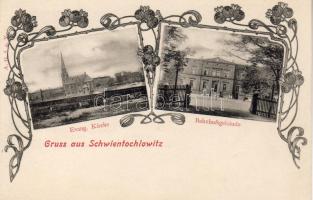 Schwientochlowitz mit Bahnhof