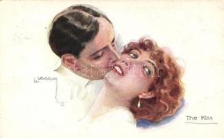 'The Kiss' Italian art postcard s: Usabal