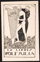 Szigethy István (1891-1966): Ex libris. Fametszet klisé nyomat. 7x11 cm