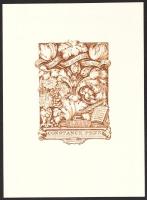 1900 C. W. Sherborn (1891-1912): Ex libris, Rézmetszet, dúcon jelzett. / etching signed on plate 9x1...
