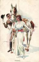 Flirtation, couple with horse s: Usabal