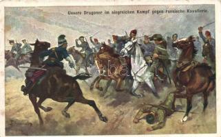 Hungarian dragoons against Russian cavalry, Emge Nr. 145, artist signed (EB)