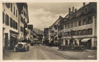 Altdorf, automobile, hotel Lion, fountain