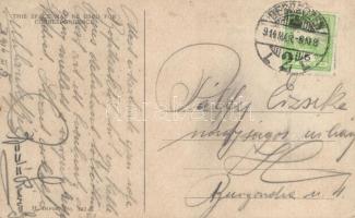 'Four-in-hand' carriage rider lady; The Knapp Co. s: Lester Ralph