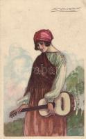 'Anna & Gasparini' Italian art postcard s: Mauzan