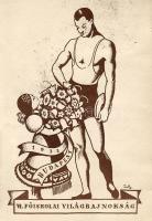 1935.08.18. A Főiskolai Világnbajnokság alkalmi képeslapja alátétbélyegekkel és alkalmi bélyegekkel ...