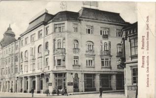 Pozsony, Stefánia út, Deák szálló / street, hotel (EB)