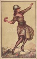 Italian art postcard 'love war' s: Busi