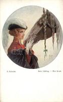 Mein Liebling / Mon favori; lady with horse, Theo Stroefer R. M. No. 11. s: Solomko