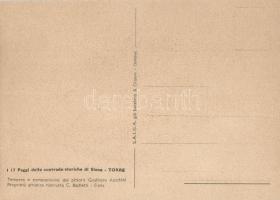 16 db használatlan, Sienai díszőröket ábrázoló, régi, művészi lap, Anichini szignóval; saját papírto...