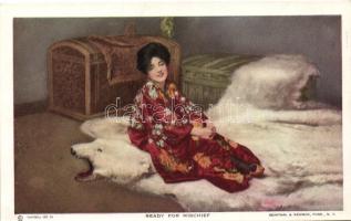 Ready for Mischief, Asian lady, Reinthal & Newman N.Y. No. 104.