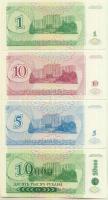 Transznisztria 1994. 1R + 5R + 10R + 1996. 1 Rublei "10.000R" felülbélyegzéssel T:I
Transn...
