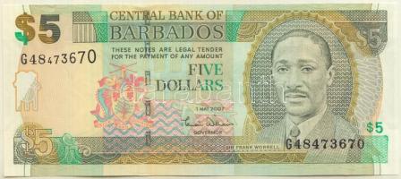 Barbados 2007. 5$ T:I- Barbados 2007. 5 Dollars C:AU