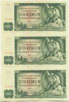 Csehszlovákia 1961. 100K (5x) sorszámkövető T:I Czechoslovakia 1961. 100 Korun (5x) sequential serials C:UNC