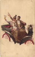 Couple in the cart, litho s: H.G.R. (EK)