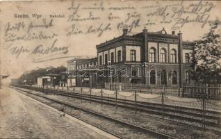 Chojnice, Konitz; Bahnhof / railway station (fa)