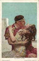 The roman lovers, Romantic postcard, Reinthal & Newman N.Y. No. 127., A római szeretők, romantikus képeslap, Reinthal & Newman N.Y. No. 127.