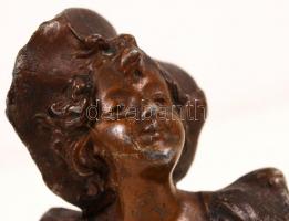 A Szépség: bronz rokokó szobor másolatok márvány talapzaton / Bronze statuette copies 16 cm