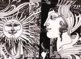 Szász Endre által tervezett Hollóházi jelzett porcelán tálka / Faces designed by Endre Szasz Holloha...