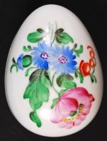 Virágmintás, kézzel festett Herendi tojáska /Herend chinaware egg 8 cm