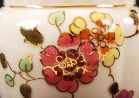 Kézzel festett, virágmintás Zsolnay mini kaspó 6 cm