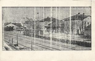 Debica, Dembica; Dworzec kolejowy / Railway station. V. Hinda Hauser + K.u.k. Lokomotivefeldbahn Nr. 1. Endstation (EK)