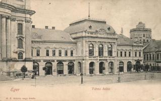 Eger, Városháza, gyógyszertár, Braun Adolf, Rothschild és Schwalb J. üzlete (kis szakadás / small tear)