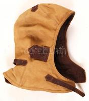 Katonai repülős sapka, szemüveg, kesztyű és szimataszatyor / flyer set