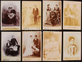cca 1880-1900 8 db nagyobb méretű keményhátú fotó klf műtermekből / vintage photos 11x17 cm