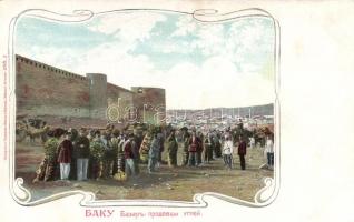 Baku, Bazaar, vendors; folklore, Art Nouveau