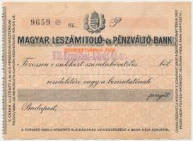 Budapest ~1940. "Magyar Leszámítoló- és Pénzváltó Bank" + "A Budapesti Kisipari Hitelintézet Részvénytársaság" hátlapon bélyeggel + "A Pesti Magyar Kereskedelmi Bank" kitöltetlen csekkje T:I,II