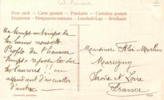 Gdansk, Danzig; die Katharinenkirche vor und nach dem Brande / church before and after fire; Art Nou...