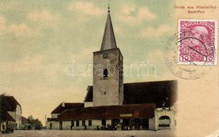 Hosterlitz, Hosteradice; Markt Platz / market place, Adolf Samstag's shop (EK)