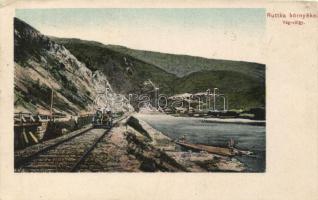 Ruttka, Vág völgy, vasút, csónak / valley, railway, boat (lyuk / pinhole)
