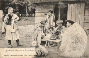 Hortobágy, pásztorok étkezése, folklór (fl)