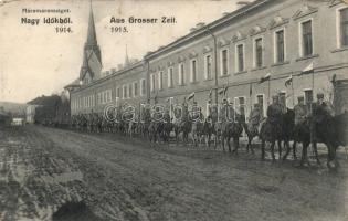 1914 Máramarossziget, Nagy időkből, lovaskatonák, kiadja Benkő Miklós / From great times, troops (EK...