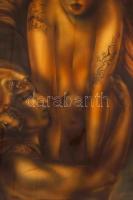 Herpai Zoltán (1951-2011): Medusa. (Akt) Olaj, farost, jelzés nélkül, keretben, 108x50 cm