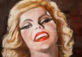 Jelzés nélkül: Női akt. Vegyes technika. 50x70 cm Üvegezett keretben