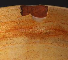 Kiss Roóz Ilona (1920-2010): Gyertyatartós női figura. Festett mázas kerámia, kis lepattanással, jel...