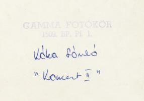 cca 1970 Kóka László: Koncert, feliratozott vintage fotó, 24x18 cm