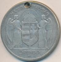 1930. 5P Ag "Horthy-jobbra" T:3 lyuk
Adamo P8