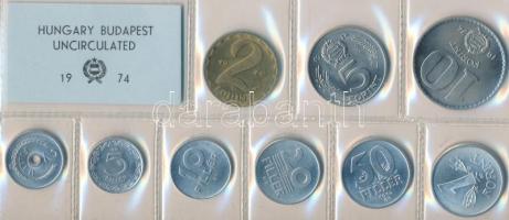 1974. 2f-10Ft 9db klf érmés forgalmi sor fóliatokban T:1