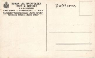 'Typen von Karlsbad' Karlovy Vary Wasserzwieback 'Marke Sprudel' advertisement s...