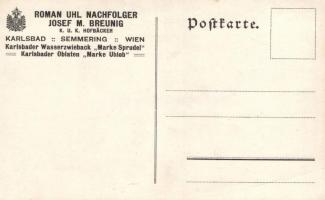 'Typen von Karlsbad' Karlovy Vary Wasserzwieback 'Marke Sprudel' advertisement s...