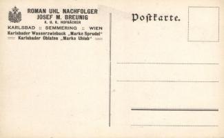 'Typen von Karlsbad' Karlovy Vary Wasserzwieback 'Marke Sprudel' advertisement s...