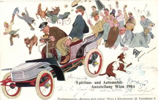 1904 Spiritus und Automobil-Ausstellung Wien / Vienna automobile expo B.K.W.I. 574-6. s: Schönpflug