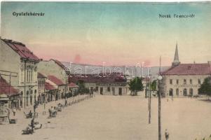Gyulafehérvár, Novák Ferenc tér, Weisz Adolf és id. Misselbacher üzlete,  / square, shops (Rb)
